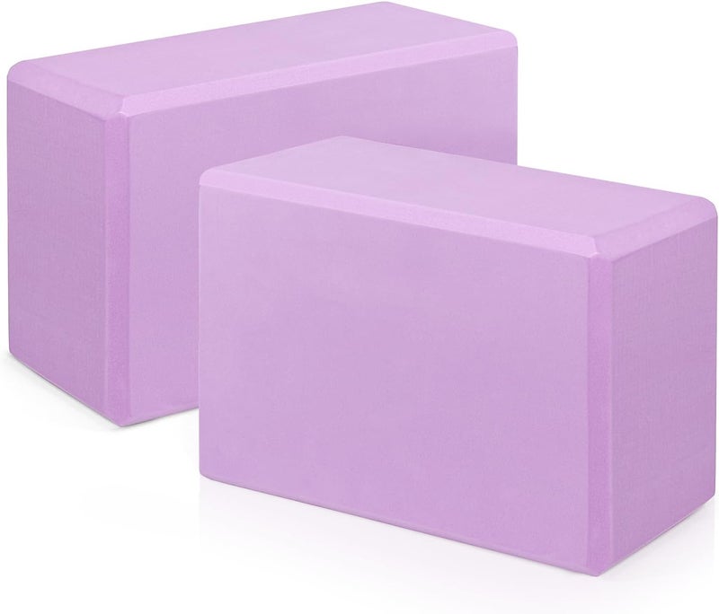 Corsiampoo Yoga Blocks 2 Pack 9x6x3 Inches, Sturdy Foam Yoga Block, Premium EVA, Non Slip High Density for Pilates Meditation, Stretching and Toning - Image 1